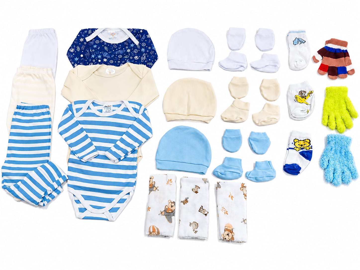 KIT MATERNIDADE C/ 24 PEÇAS  - MASCULINO