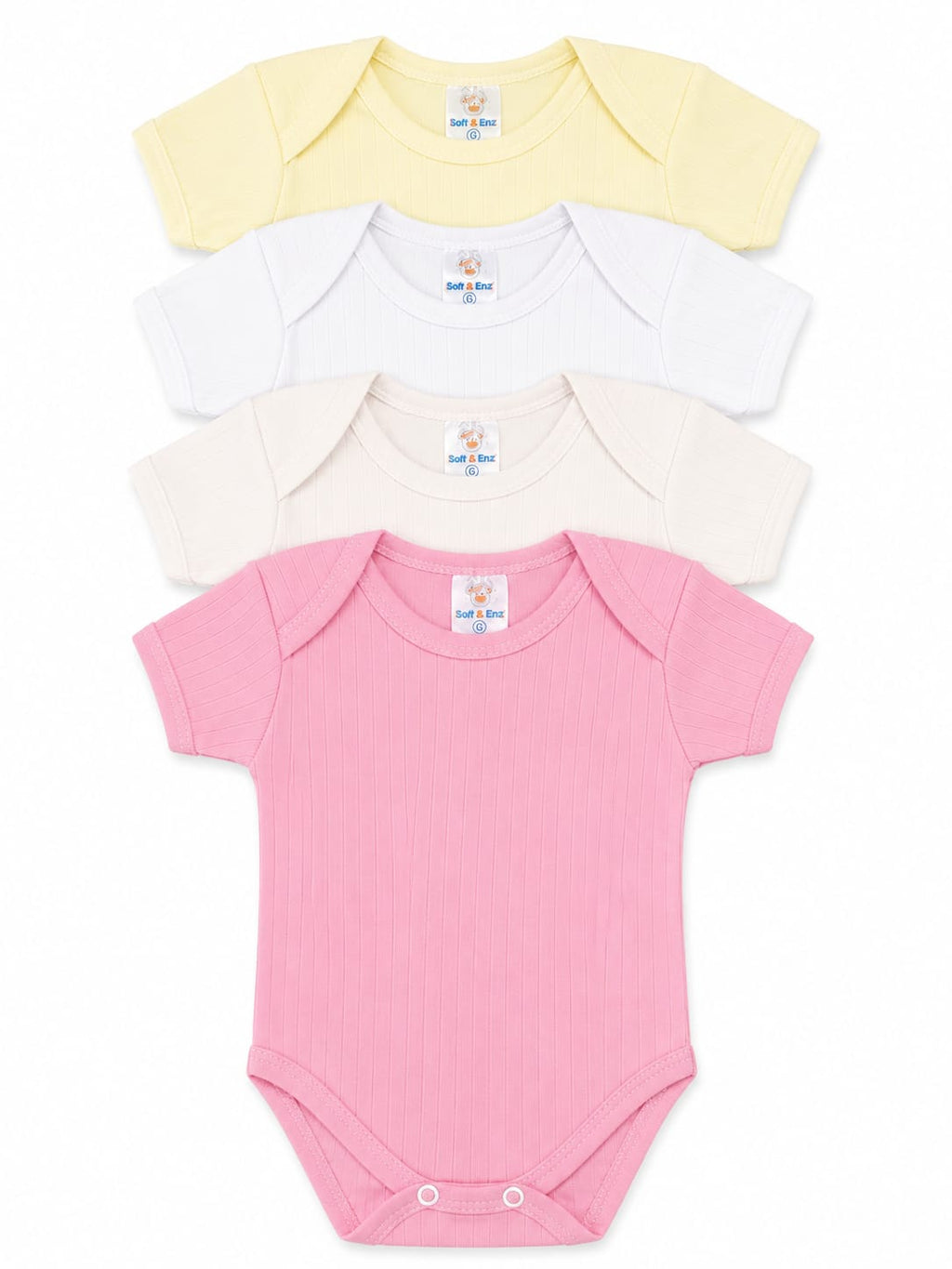 Kit 2 Body 2 Mijões Suedine Canelado Bebê Menino Menina Enxoval Body Manga Curta Macio Suave