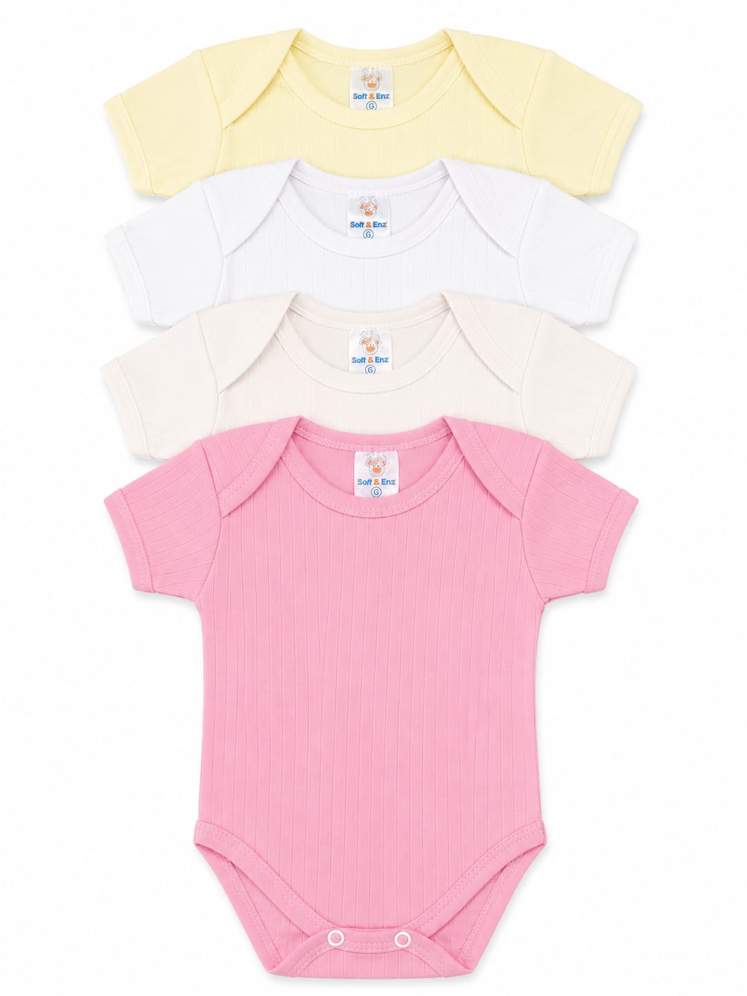 Kit 2 Body 2 Mijões Suedine Canelado Bebê Menino Menina Enxoval Body Manga Curta Macio Suave