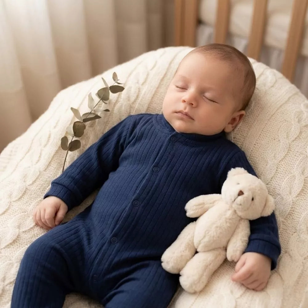 Macacão Canelado Bebê Kit 2 peças Enxoval RN Macio Toque Suave Menina Menino Cores Sortidas