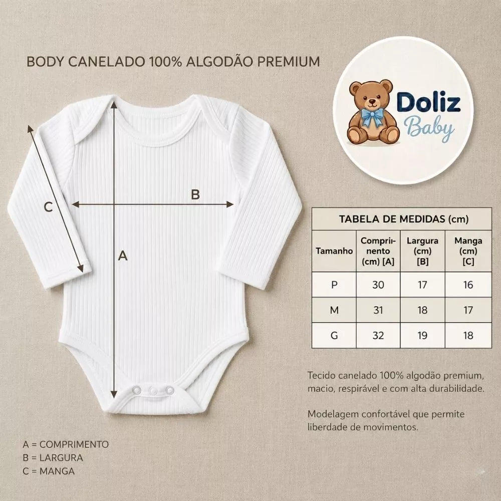 Conjunto 2 Bodys 2 Mijões Suedine Canelado Bebê Menino Menina RN Luxo Macio Toque Suave